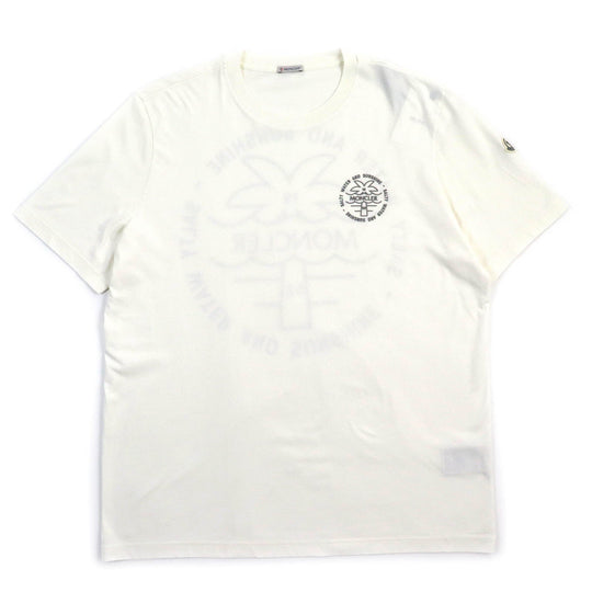 MONCLER Short sleeve T-shirt Main: 100% cotton, Part: 100% cotton white mens XXL Used Authentic