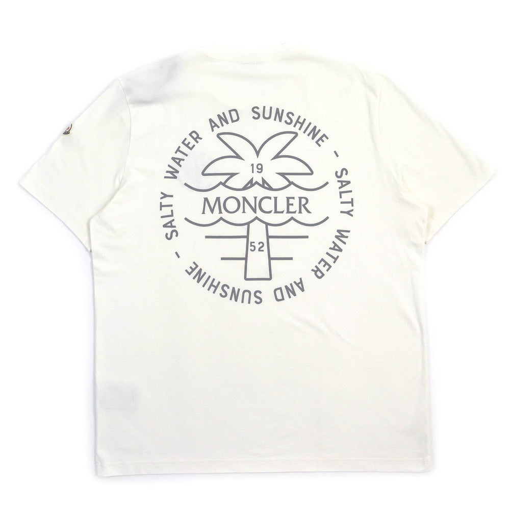 MONCLER Short sleeve T-shirt Main: 100% cotton, Part: 100% cotton white mens XXL Used Authentic