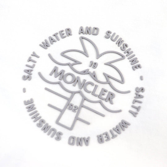 MONCLER Short sleeve T-shirt Main: 100% cotton, Part: 100% cotton white mens XXL Used Authentic