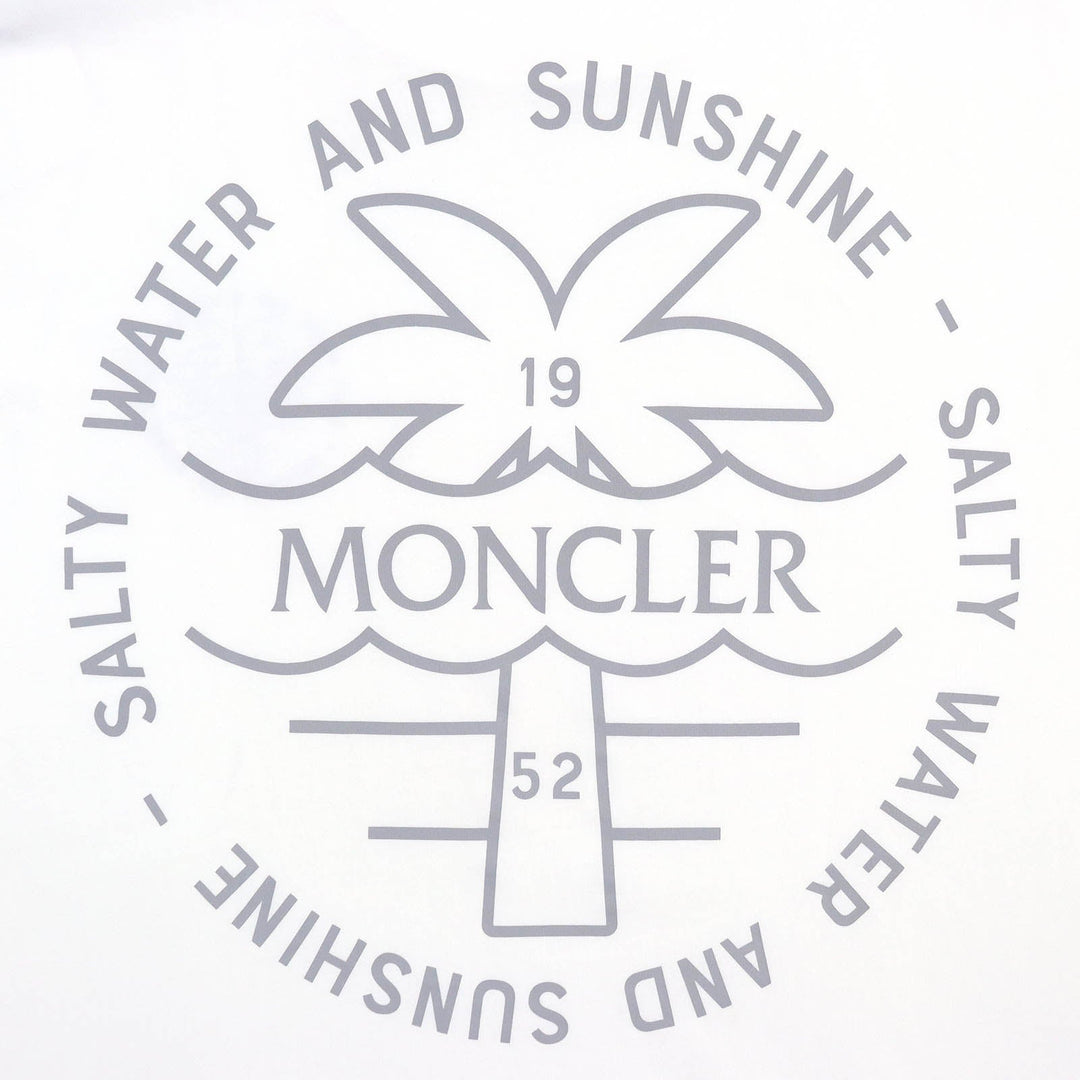 MONCLER Short sleeve T-shirt Main: 100% cotton, Part: 100% cotton white mens XXL Used Authentic