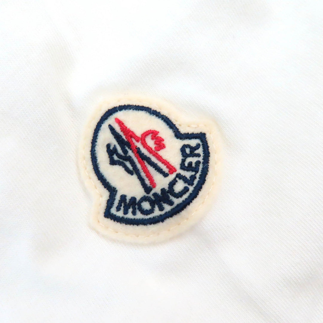 MONCLER Short sleeve T-shirt Main: 100% cotton, Part: 100% cotton white mens XXL Used Authentic