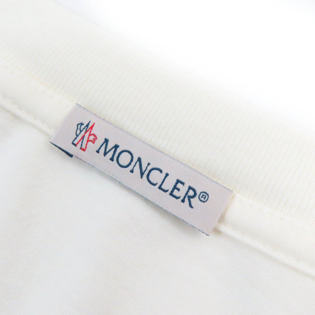 MONCLER Short sleeve T-shirt Main: 100% cotton, Part: 100% cotton white mens XXL Used Authentic