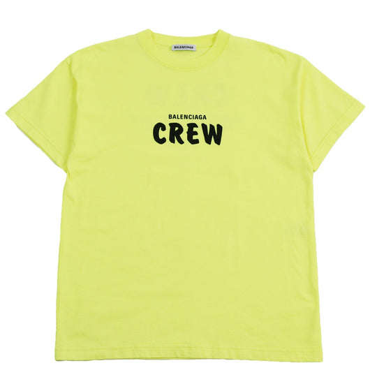 BALENCIAGA Short sleeve T-shirt 612965 Main: 100% cotton yellow Crew Tee mens S Used Authentic