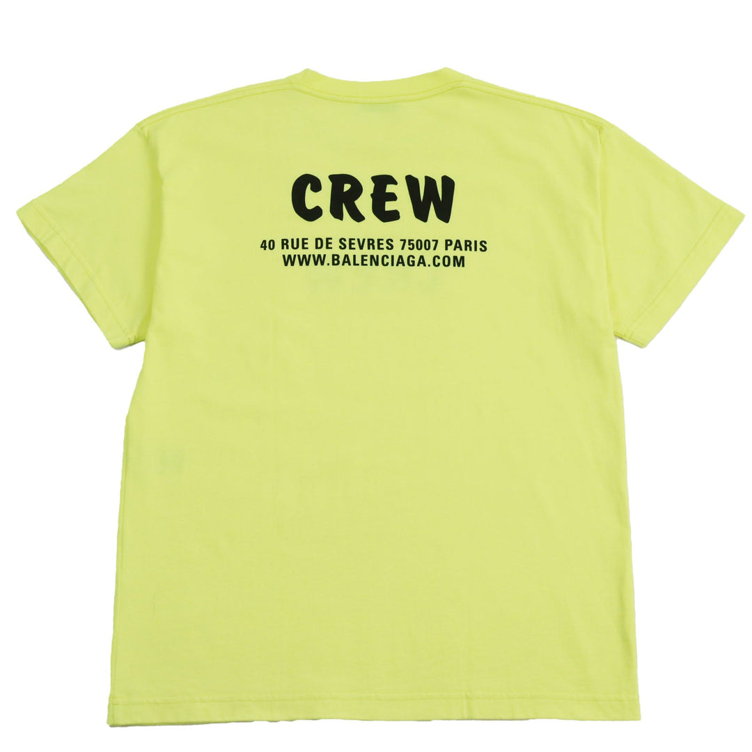 BALENCIAGA Short sleeve T-shirt 612965 Main: 100% cotton yellow Crew Tee mens S Used Authentic