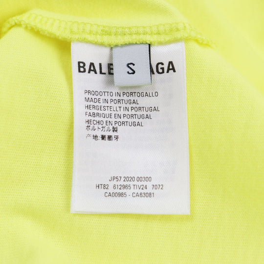 BALENCIAGA Short sleeve T-shirt 612965 Main: 100% cotton yellow Crew Tee mens S Used Authentic