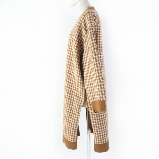 HERMES cardigan Main: 100% cashmere Brown type Women 38 Used Authentic