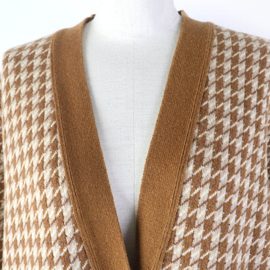 HERMES cardigan Main: 100% cashmere Brown type Women 38 Used Authentic
