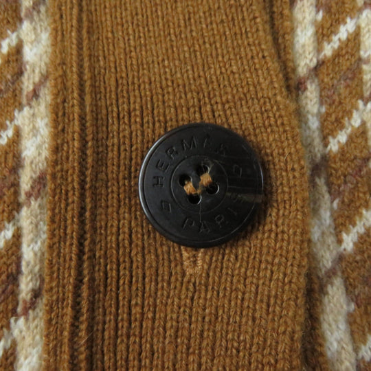 HERMES cardigan Main: 100% cashmere Brown type Women 38 Used Authentic