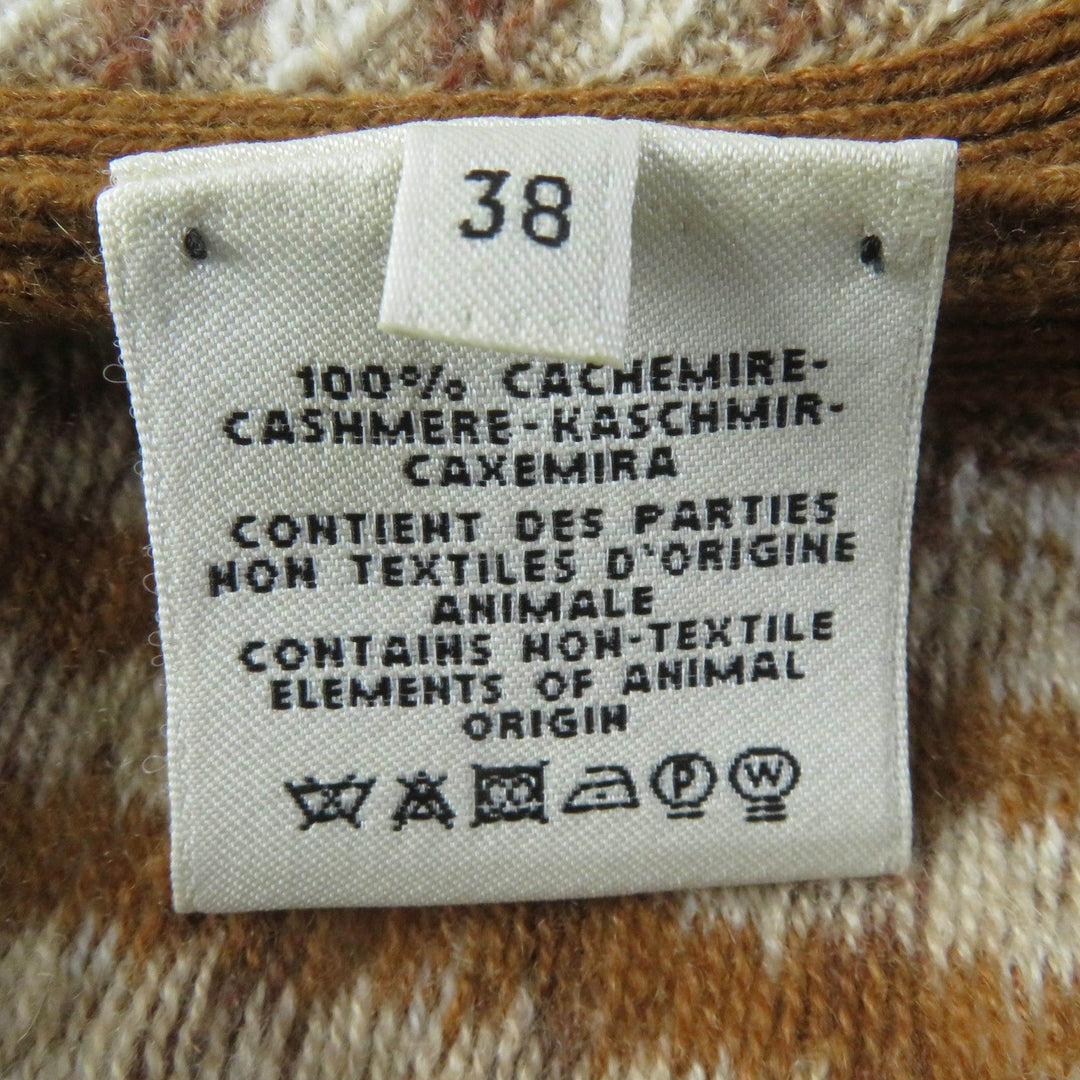 HERMES cardigan Main: 100% cashmere Brown type Women 38 Used Authentic