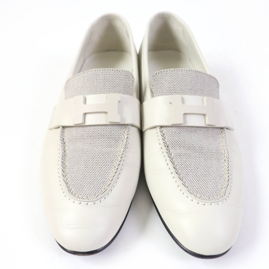 HERMES Slip-on H241071Z Main: Leather white Blanc de Paris Prunoir moccasins paris Women 37 Used Authentic