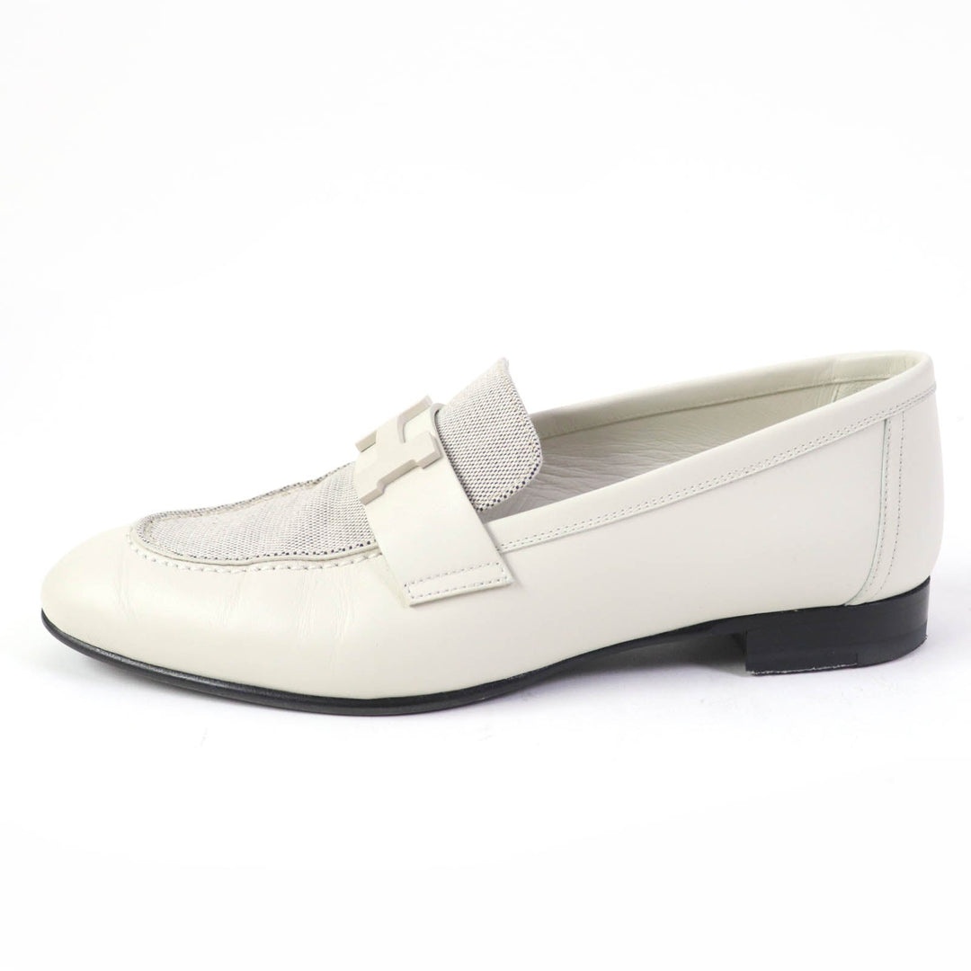 HERMES Slip-on H241071Z Main: Leather white Blanc de Paris Prunoir moccasins paris Women 37 Used Authentic