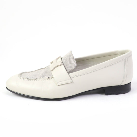 HERMES Slip-on H241071Z Main: Leather white Blanc de Paris Prunoir moccasins paris Women 37 Used Authentic