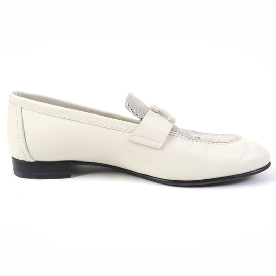 HERMES Slip-on H241071Z Main: Leather white Blanc de Paris Prunoir moccasins paris Women 37 Used Authentic