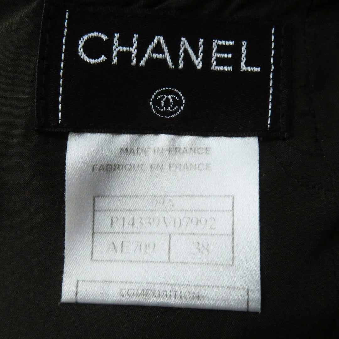 CHANEL setup 99A P14339 Outer: 65% wool, Outer: 19% polyester, Outer: 10% nylon, Outer: 6% cotton, Lining: 100% silk Dark brown type Women Used Authentic