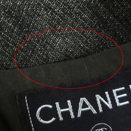 CHANEL setup 99A P14339 Outer: 65% wool, Outer: 19% polyester, Outer: 10% nylon, Outer: 6% cotton, Lining: 100% silk Dark brown type Women Used Authentic