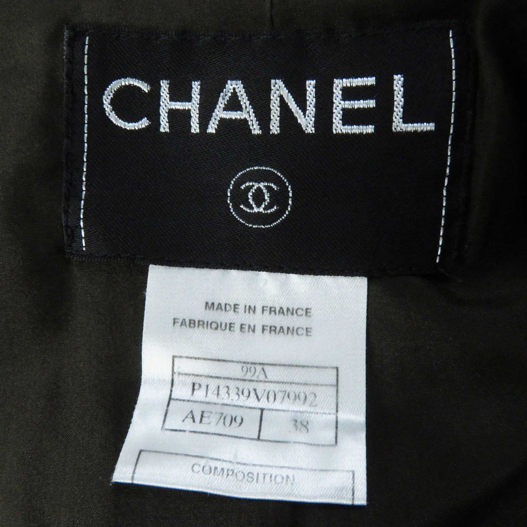 CHANEL setup 99A P14339 Outer: 65% wool, Outer: 19% polyester, Outer: 10% nylon, Outer: 6% cotton, Lining: 100% silk Dark brown type Women Used Authentic