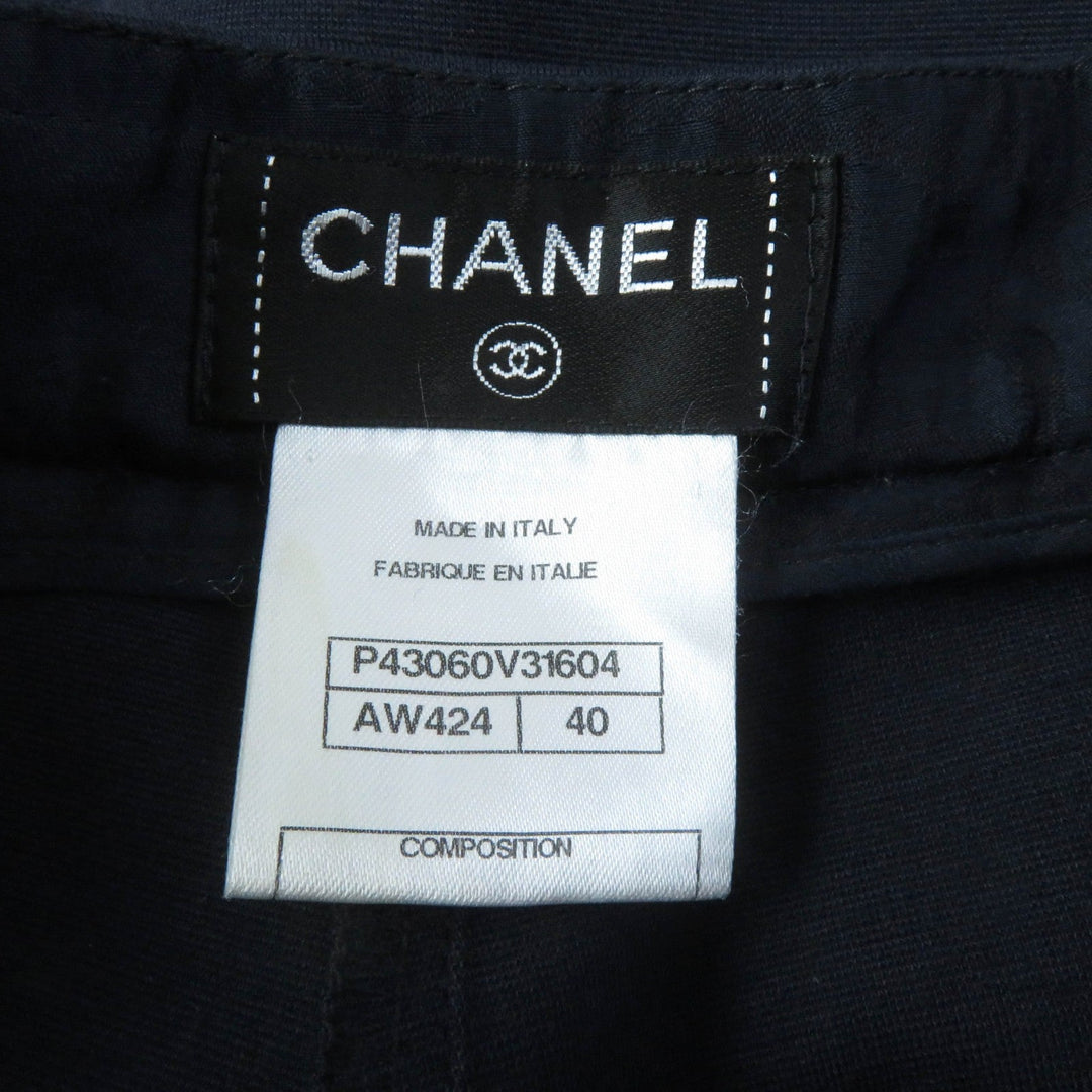 CHANEL Pants P43060 V31604 Main: 73% rayon, Main: 20% nylon, Main: 7% elastane (polyurethane) Navy Women 40 Used Authentic