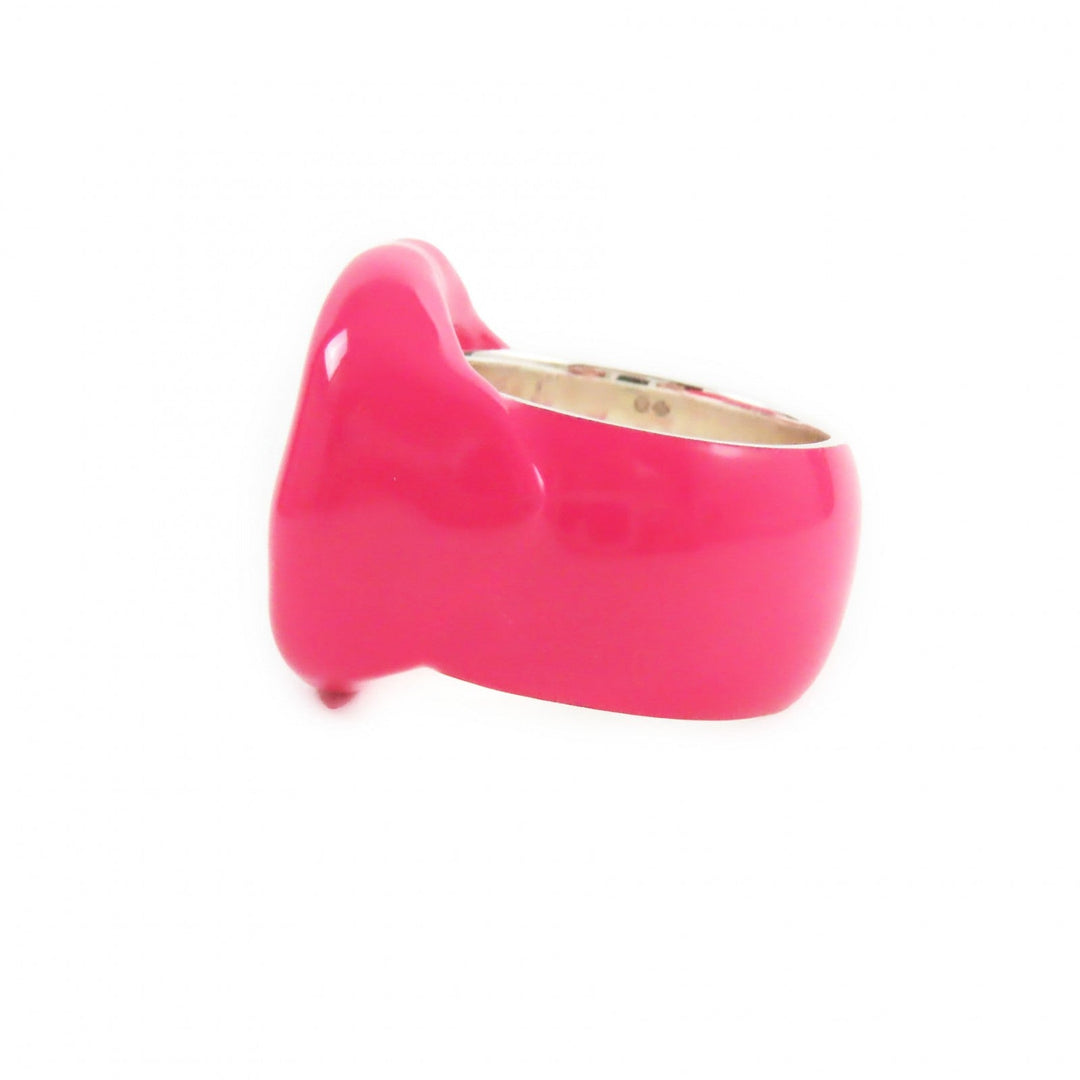 BOTTEGAVENETA Ring Main�FAG925 pink SEAL RING mens Used Authentic
