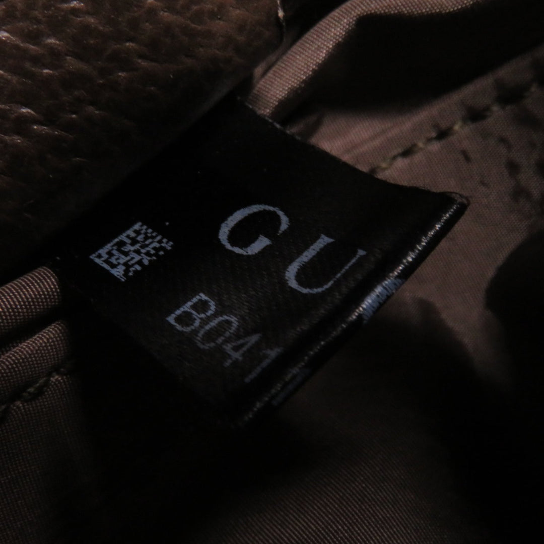 GUCCI Pouch 759689 Leather x GG Supreme canvas Beige/Ebony Cosmetic case with Web stripes Women Used Authentic