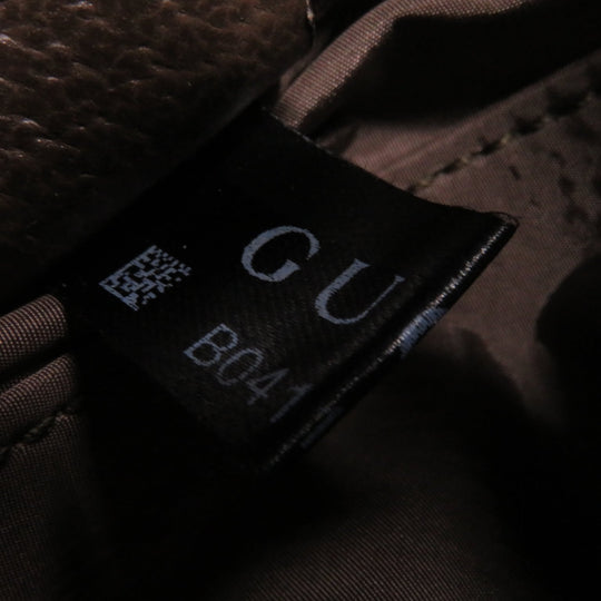 GUCCI Pouch 759689 Leather x GG Supreme canvas Beige/Ebony Cosmetic case with Web stripes Women Used Authentic