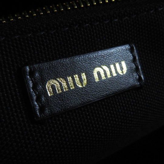 MIUMIU Other bag 5BG158 Straw material x leather Natural black Women Used Authentic