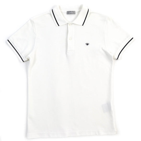 Dior HOMME Short sleeve polo shirt 733J805B0373 Outer material: 100% cotton White black mens XS Used Authentic