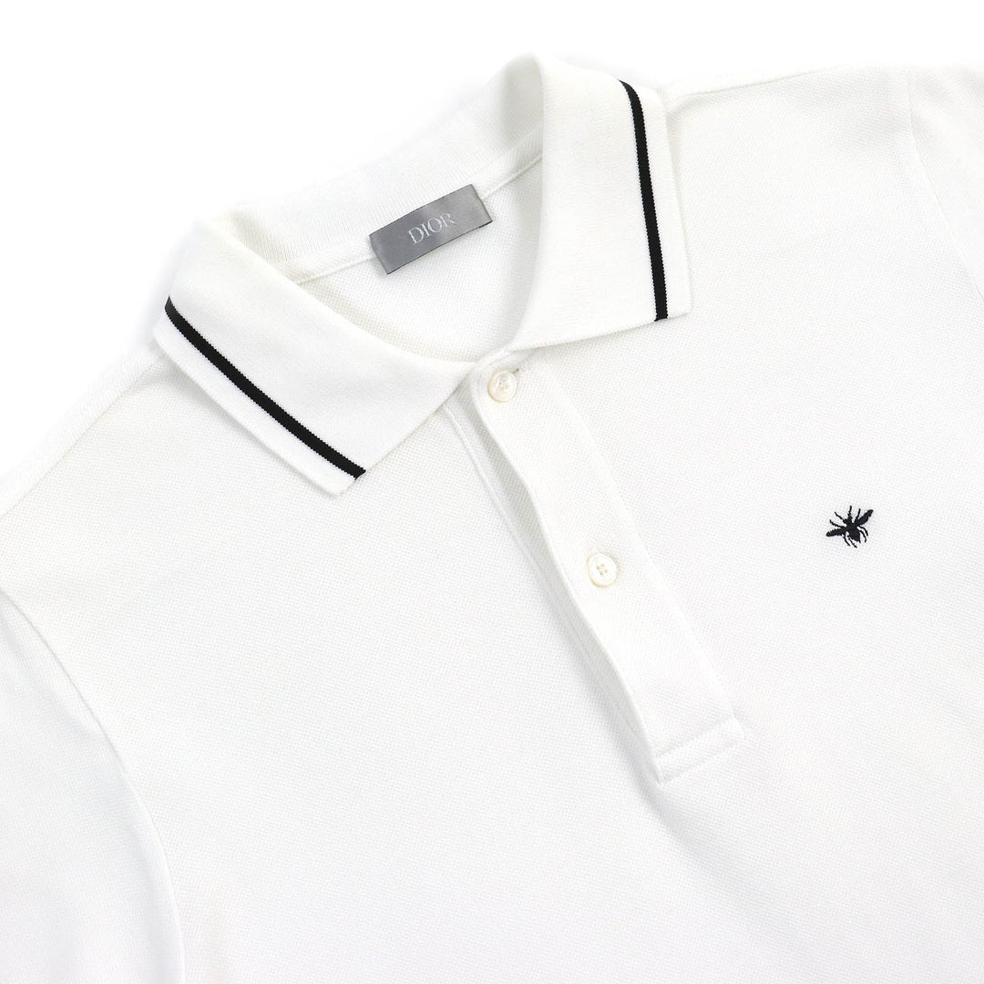 Dior HOMME Short sleeve polo shirt 733J805B0373 Outer material: 100% cotton White black mens XS Used Authentic