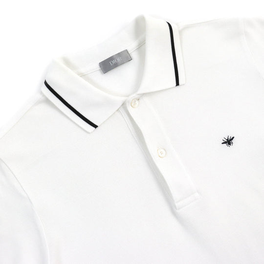Dior HOMME Short sleeve polo shirt 733J805B0373 Outer material: 100% cotton White black mens XS Used Authentic