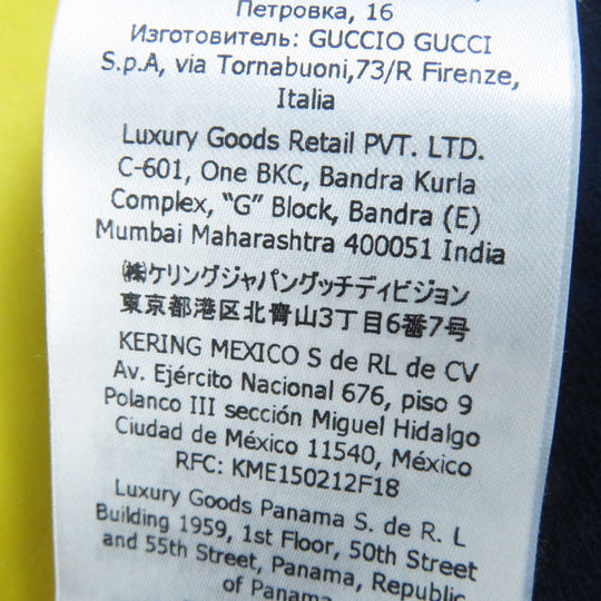 GUCCI one piece 695679 Outer: 85% cotton, Outer: 15% nylon, Part: 100% nylon, Lining: 100% cotton, Trimming: 91% polyester, 9% polyurethane, Embroidery: 65% polyester, 31% cotton, 4% nylon Navy Trefoil embroidered chenille dress Women S Used Authentic