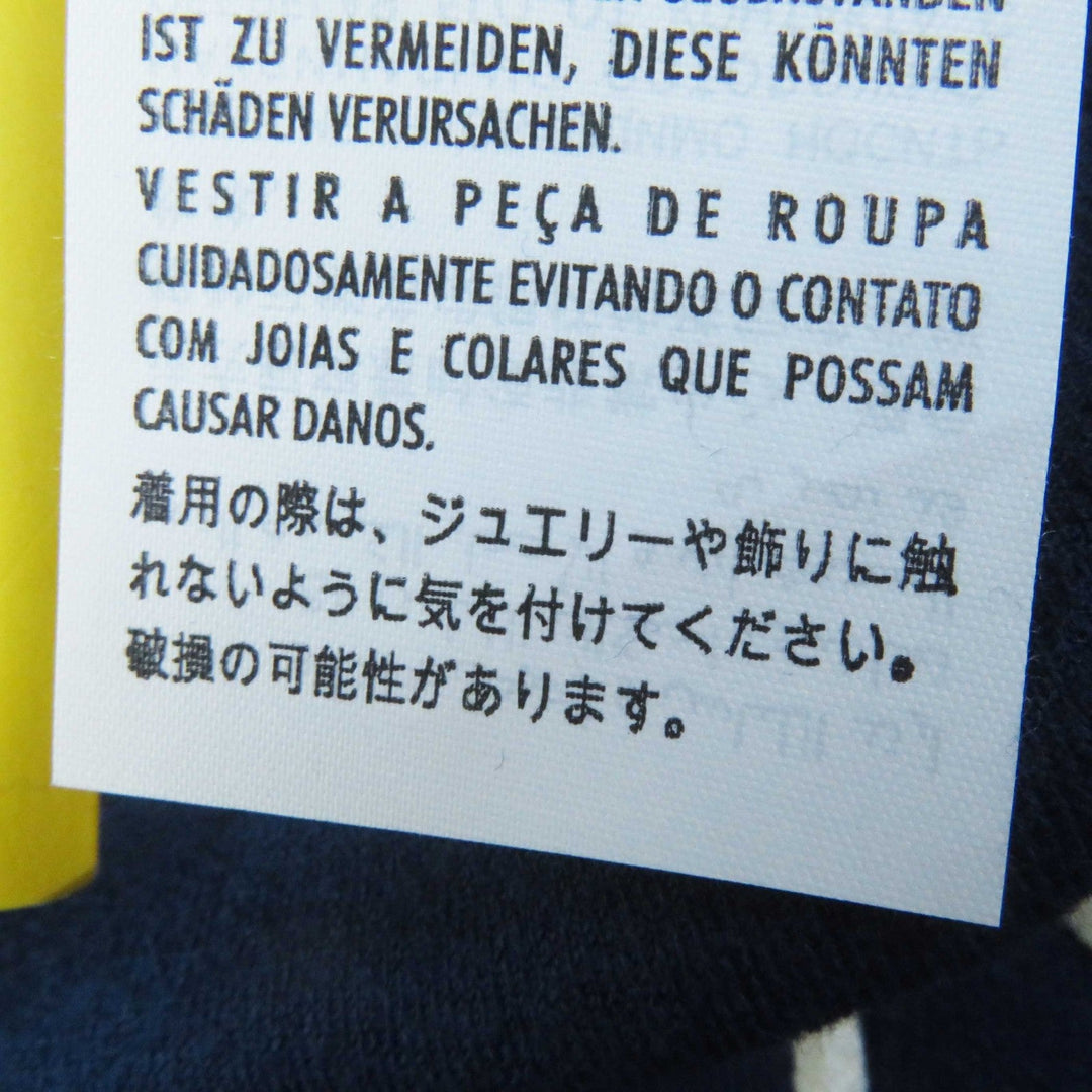 GUCCI one piece 695679 Outer: 85% cotton, Outer: 15% nylon, Part: 100% nylon, Lining: 100% cotton, Trimming: 91% polyester, 9% polyurethane, Embroidery: 65% polyester, 31% cotton, 4% nylon Navy Trefoil embroidered chenille dress Women S Used Authentic