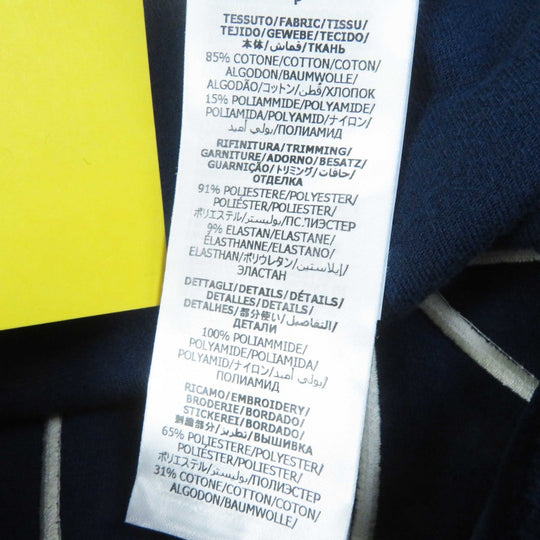 GUCCI one piece 695679 Outer: 85% cotton, Outer: 15% nylon, Part: 100% nylon, Lining: 100% cotton, Trimming: 91% polyester, 9% polyurethane, Embroidery: 65% polyester, 31% cotton, 4% nylon Navy Trefoil embroidered chenille dress Women S Used Authentic