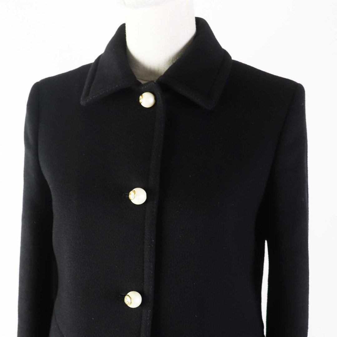 GUCCI coat 410535 Outer: 100% wool, Lining: 100% rayon black Women 38 Used Authentic