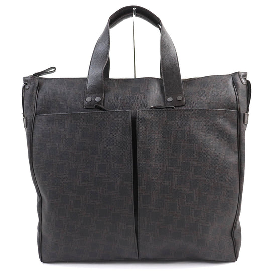 Dunhill Briefcase Main: PVC, Part: Leather Dark brown D-EIGHT mens Used Authentic