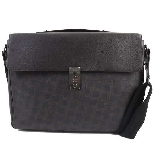 Dunhill Briefcase Main: PVC, Part: Leather Dark brown D-EIGHT mens Used Authentic