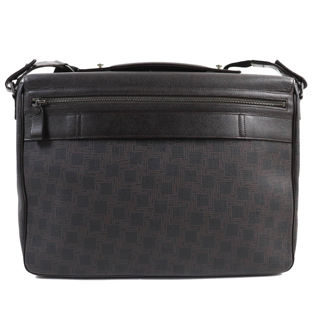 Dunhill Briefcase Main: PVC, Part: Leather Dark brown D-EIGHT mens Used Authentic