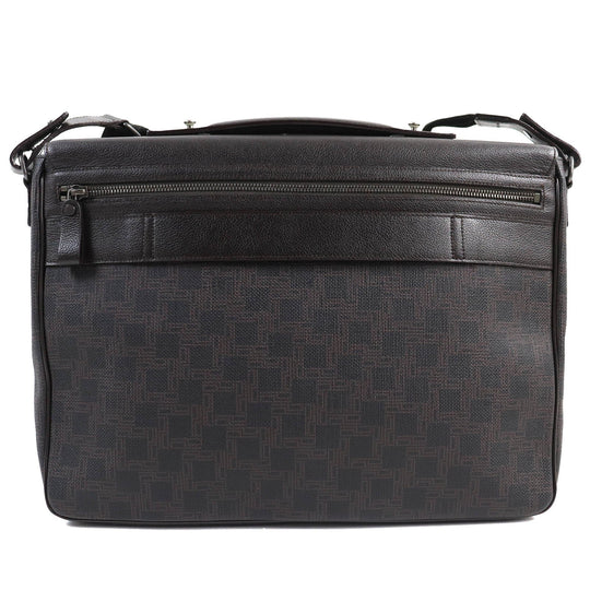 Dunhill Briefcase Main: PVC, Part: Leather Dark brown D-EIGHT mens Used Authentic