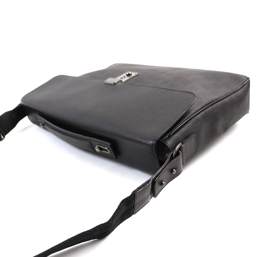 Dunhill Briefcase Main: PVC, Part: Leather Dark brown D-EIGHT mens Used Authentic