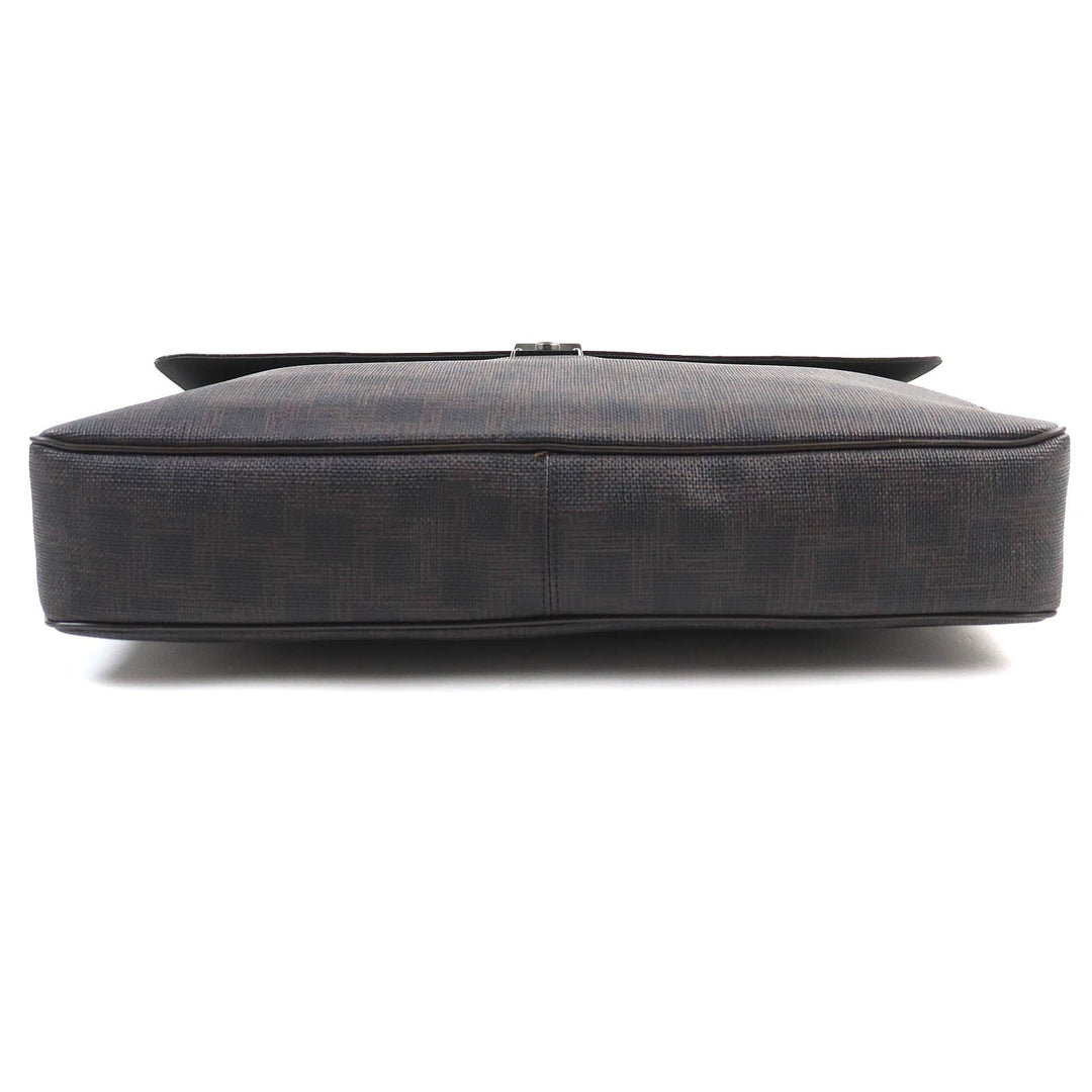 Dunhill Briefcase Main: PVC, Part: Leather Dark brown D-EIGHT mens Used Authentic