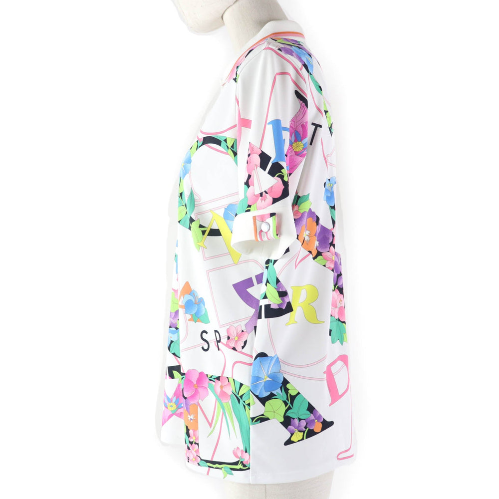 LEONARD SPORT Short sleeve polo shirt 0598541 Main: 100% polyester multicolor Women 40 Used Authentic