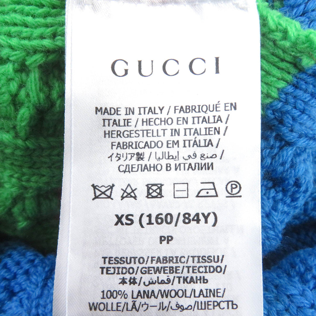 GUCCI sweater 717722 Main: 100% wool, part: 64% mohair, part: 32% nylon, part: 4% wool multicolor mens XS Used Authentic