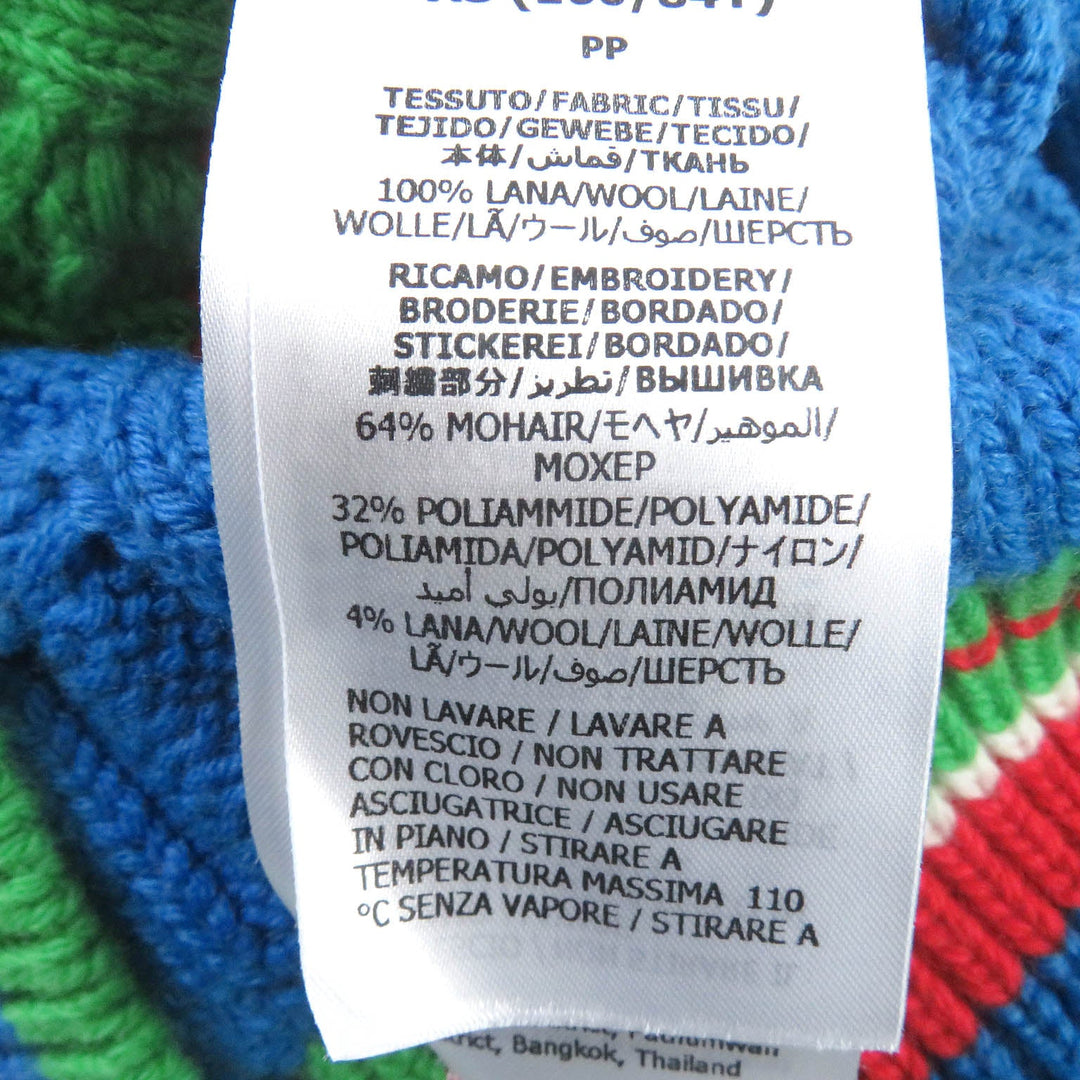 GUCCI sweater 717722 Main: 100% wool, part: 64% mohair, part: 32% nylon, part: 4% wool multicolor mens XS Used Authentic