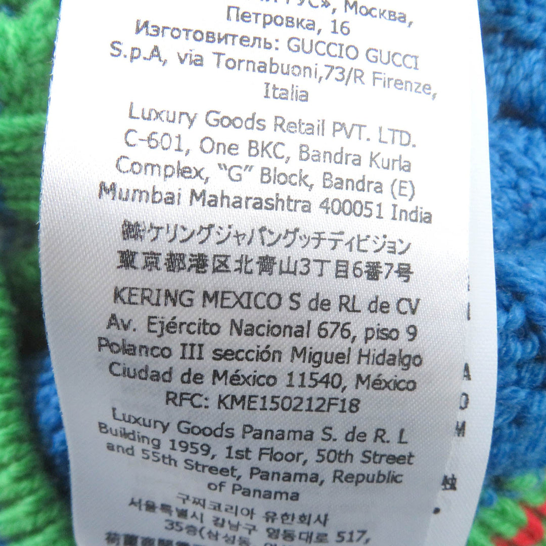 GUCCI sweater 717722 Main: 100% wool, part: 64% mohair, part: 32% nylon, part: 4% wool multicolor mens XS Used Authentic