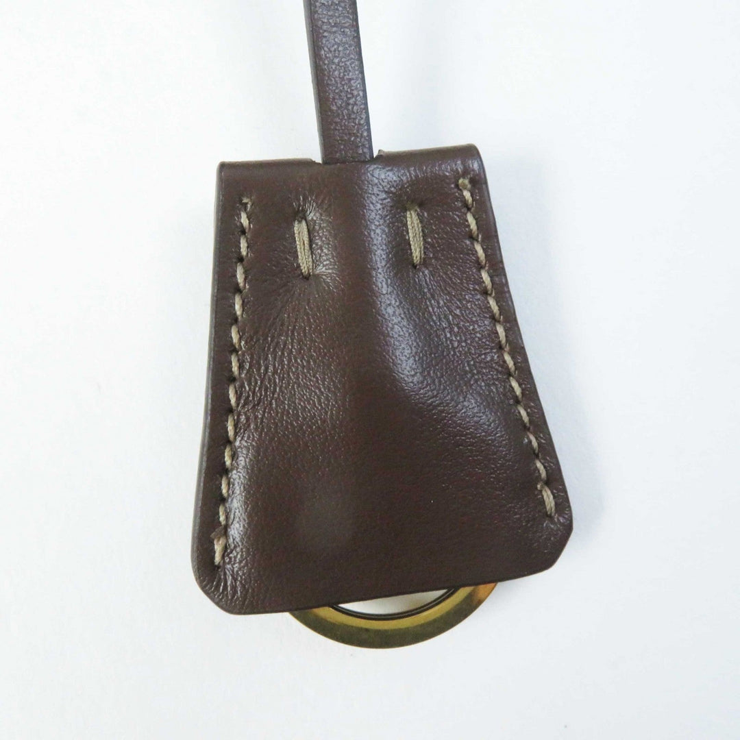 PRADA Handbag 1BA104 Leather canvas Beige Brown, CORDA BRUCIATO logo jacquard Women Used Authentic
