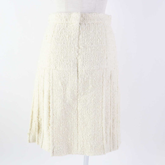 CHANEL Tweed skirt P59644 Outer: 88% wool, Outer: 7% polyamide (nylon), Outer: 5% silk, Lining: 100% silk, Part: 100% cotton Ivory Women 36 Used Authentic