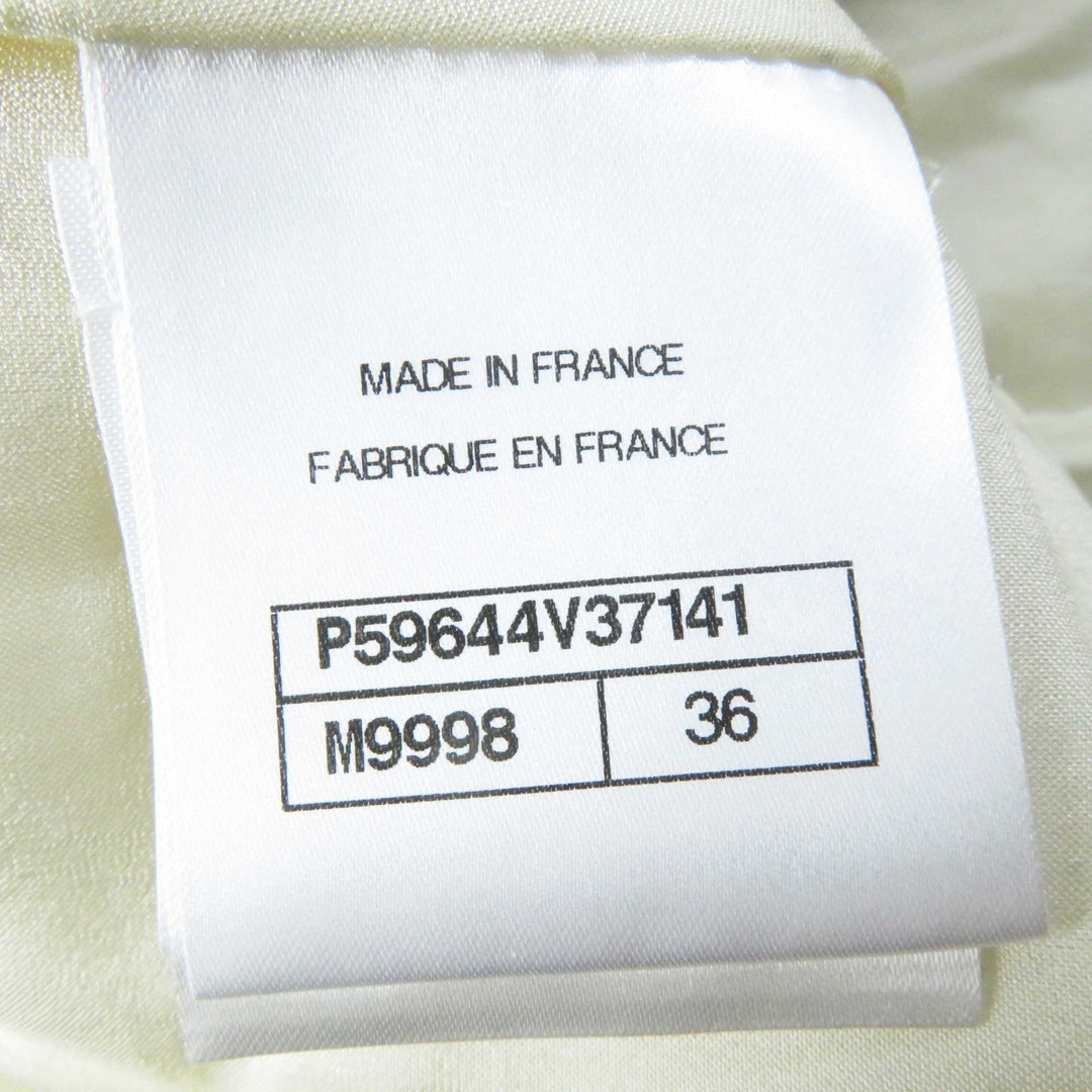 CHANEL Tweed skirt P59644 Outer: 88% wool, Outer: 7% polyamide (nylon), Outer: 5% silk, Lining: 100% silk, Part: 100% cotton Ivory Women 36 Used Authentic