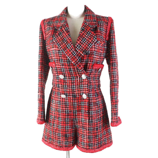 CHANEL Tsunagi 20S P64165 Outer: 91% silk, Outer: 8% polyamide (nylon), Outer: 1% polyester, Lining: 100% silk Red black Women 34 Used Authentic