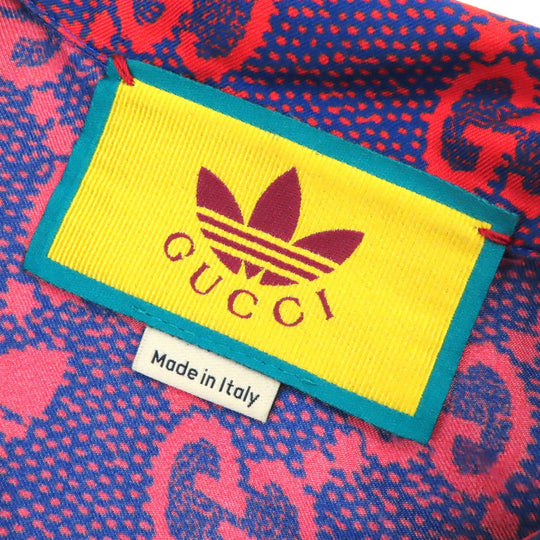 GUCCI Short sleeve shirt 691522 Main: 100% silk Red purple mens 46 Used Authentic