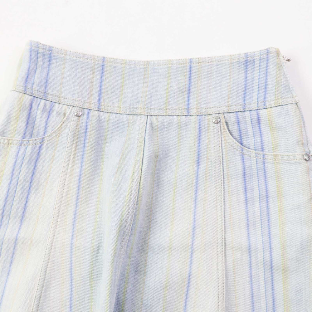CHANEL skirt P58766 Main: 10% cotton Light blue Women 34 Used Authentic
