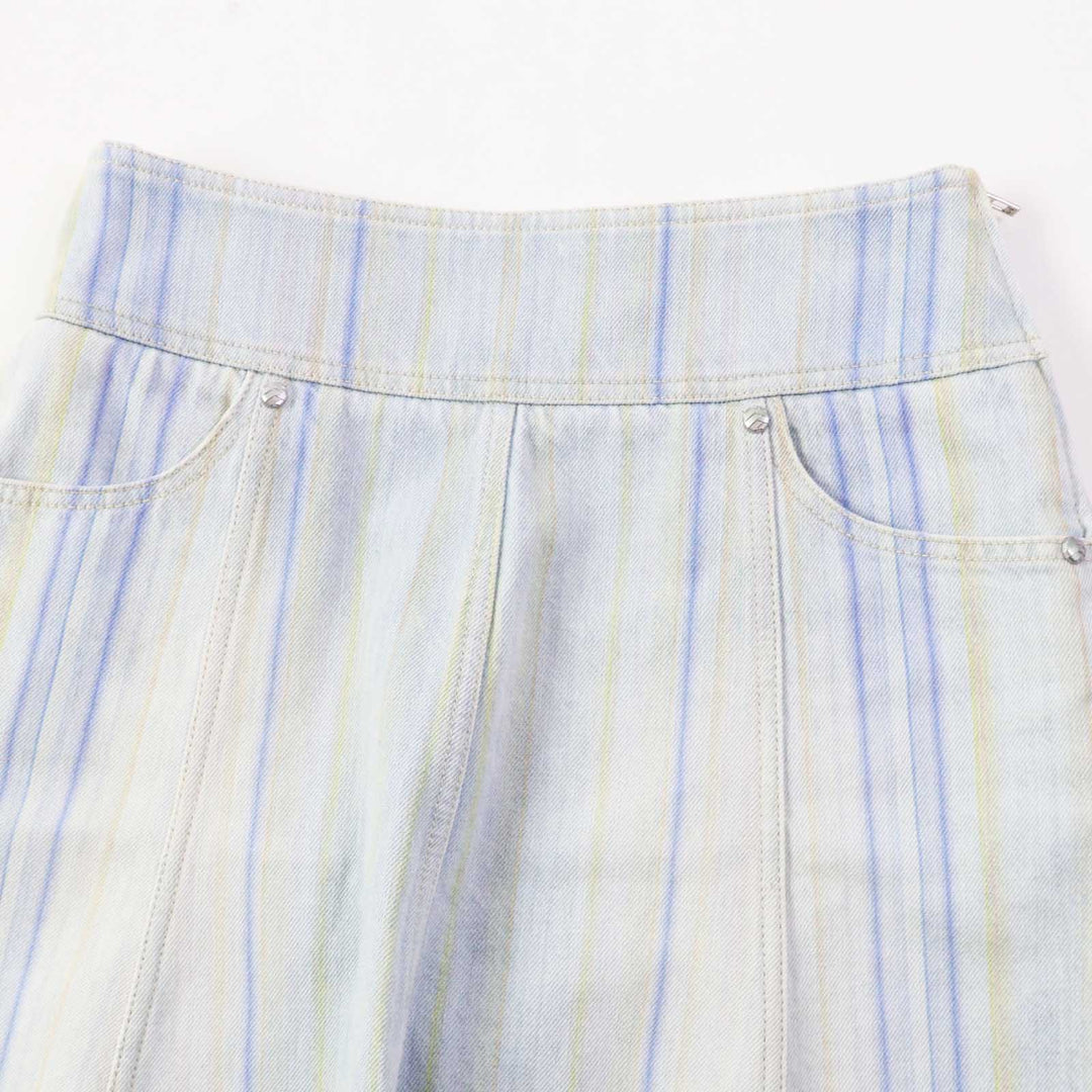 CHANEL skirt P58766 Main: 10% cotton Light blue Women 34 Used Authentic