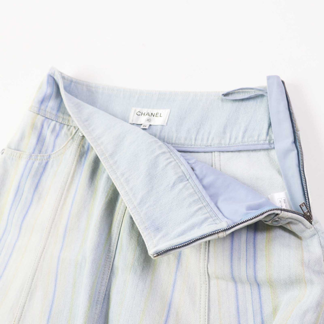 CHANEL skirt P58766 Main: 10% cotton Light blue Women 34 Used Authentic